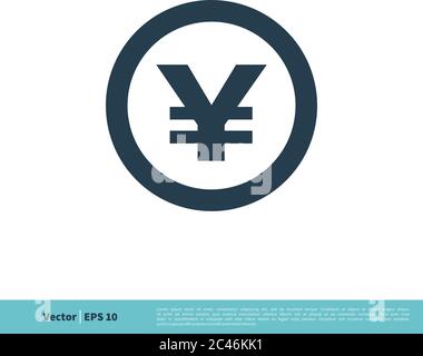 Currency Sign, Yen Money Icon Vector Logo Template Illustration Design. Vector EPS 10. Stock Vector