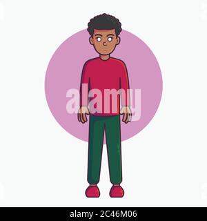 Frizzy People Vector Illustration. Mascot Cartoon character Stock Vector