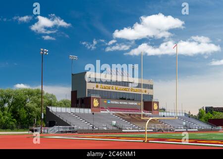 DULUTH, MN/USA - JUNE 19, 2020: Malosky Stadium and Griggs Field at the campus of the University of Minnesota-Duluth. Stock Photo