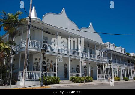 Key West, Florida, USA - 6th April 2009 : View of the beautiful victorian style Cuban Club building located in Key West Florida Stock Photo