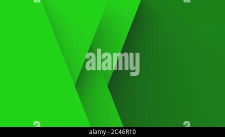 Abstract green background basic geometry overlaps with shadow vector illustration render 3d hd Stock Photo