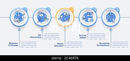 Reasons for unemployment vector infographic template Stock Vector