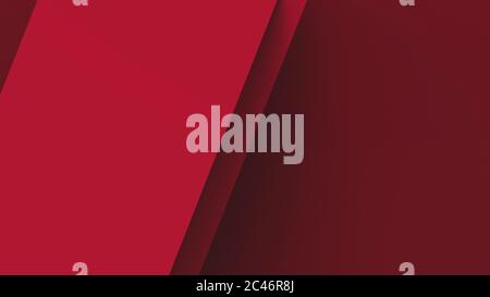 Abstract red background basic geometry overlaps with shadow vector illustration render 3d hd Stock Photo