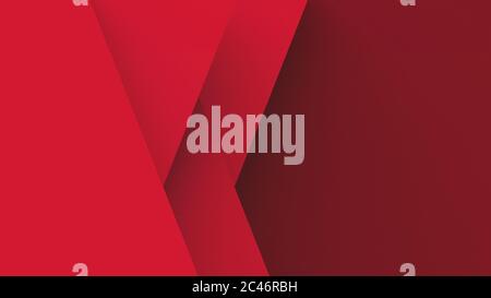 Abstract red background basic geometry overlaps with shadow vector illustration render 3d hd Stock Photo
