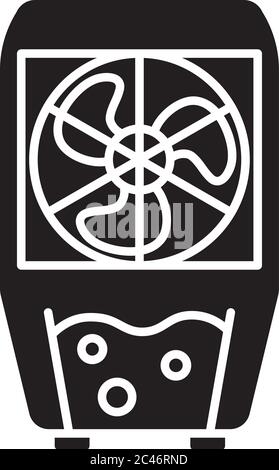 Evaporative cooler black glyph icon Stock Vector