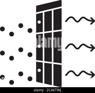 AC filter black glyph icon Stock Vector