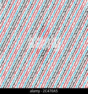 Seamless pattern with oblique colored zigzag lines Stock Vector