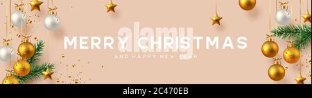Christmas horizontal banner. Stock Vector
