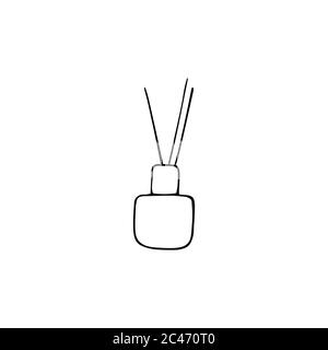 Aromatherapy reed diffuser. Hand drawn doodle vector illustration. Stock Vector