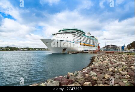 Cruise ship in port Stock Photo