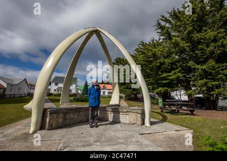 Stanley; Whalebone Arch; Falkland Stock Photo