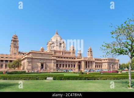 Umaid Bhawan Palace, part of which is a luxury hotel and museum, Jodhpur, Rajasthan, India Stock Photo