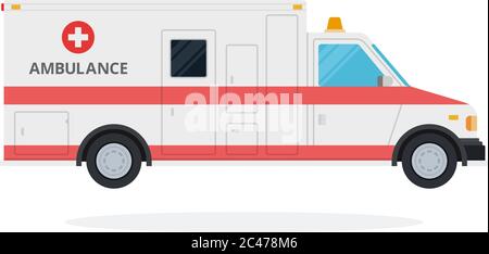 Medical car machine vector flat material design isolated object on white background Stock Vector