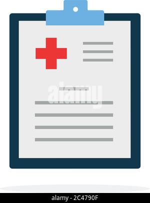 Medical records vector flat material design isolated object on white background. Stock Vector