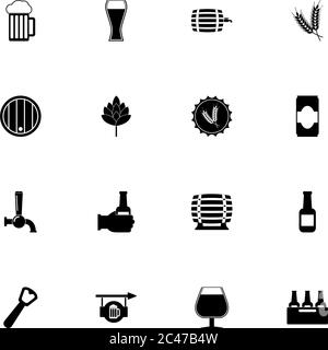 Beer icon - Expand to any size - Change to any colour. Perfect Flat Vector Contains such Icons as glass, packaging, bottle opener, can, barrel, hop, s Stock Vector