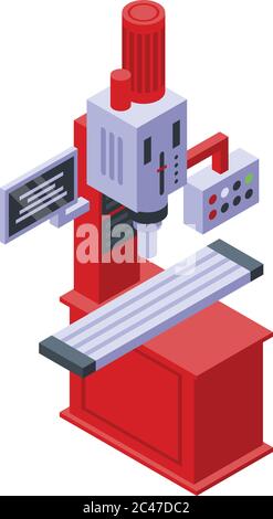 Beam milling machine icon, isometric style Stock Vector