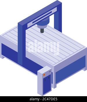 Milling machine icon, isometric style Stock Vector