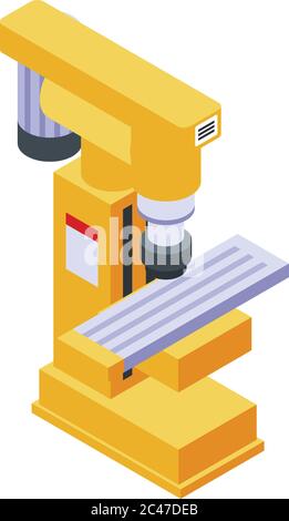 Milling machine tool icon, isometric style Stock Vector