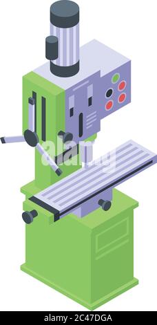 Engineer milling machine icon, isometric style Stock Vector