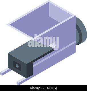 Wine grapes crusher icon, isometric style Stock Vector