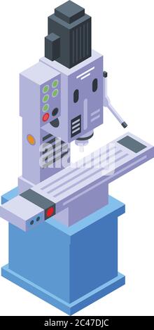 Industrial milling machine icon, isometric style Stock Vector