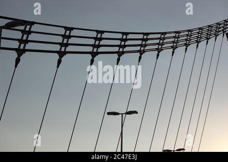 Upper part of the Humber Bay Arch Bridge in Toronto, Canada