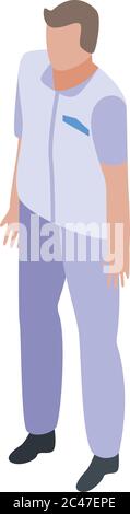 Laser hair removal nurse icon, isometric style Stock Vector