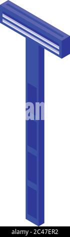 Steel razor icon, isometric style Stock Vector