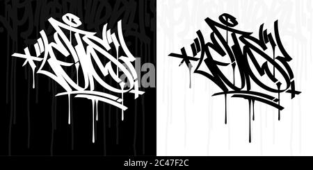 Abstract Hip Hop Hand Written Graffiti Style Word Lets Vector Illustration Art Stock Vector