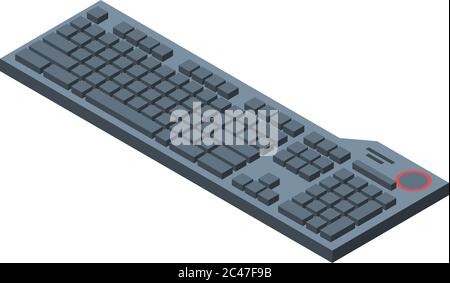 Workplace keyboard icon, isometric style Stock Vector