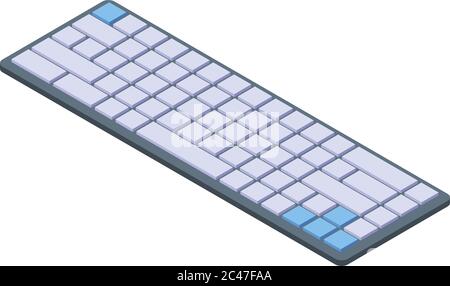 Programming keyboard icon, isometric style Stock Vector