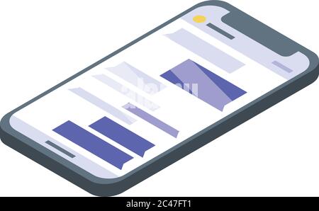 Office manager smartphone icon, isometric style Stock Vector
