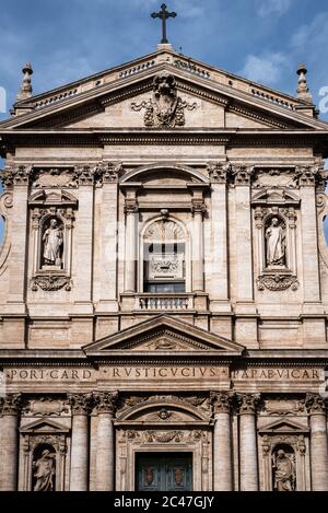 Facade of the Basilica San Martino ai Monti in Rome, Italy Stock Photo