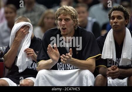 Westfalenhalle Dortmund Germany 21.8.2002, Basketball,  Germany vs Greece — DIRK NOWITZKI (GER) Stock Photo