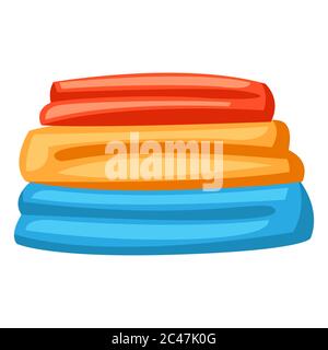 Illustration of stack folded clothes. Stock Vector
