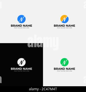 Curvy Negative Space Creative Line Abstract modern N letter Logo Design vector template. N logo icon design template elements for business or startups Stock Vector