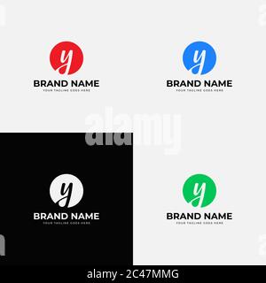 Negative space abstract modern initial y letter logo design vector template. Professional minimal letter icon design for business or corporate identit Stock Vector