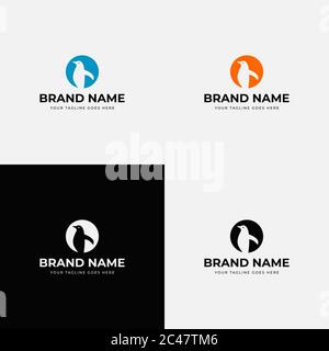 Simple creative abstract penguin bird logo design template vector illustration. Stock Vector
