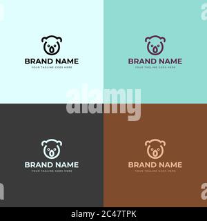 Minimal line art style simple creative unique koala animal logo design template vector illustration icon symbol. Stock Vector