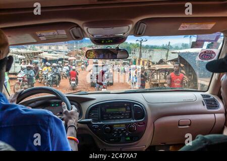 Busy Street in Kenema, Sierra Leone Stock Photo