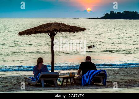 Sunset with pleasant temperatures in Sierra Leone Stock Photo