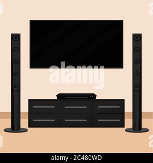 Home theater system Stock Vector