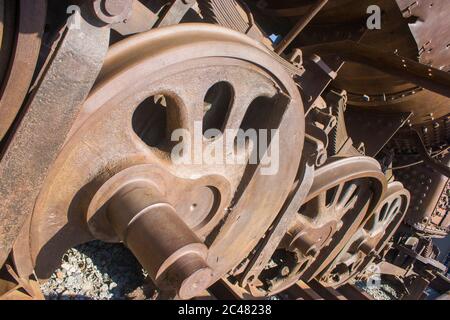 Dmz Train Rusting Panmunjom, South Korea - Nov 10th, 2017: the wheels of Rusted military ...
