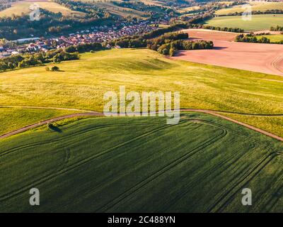 Areas of land covered in green grass during daytime Stock Photo