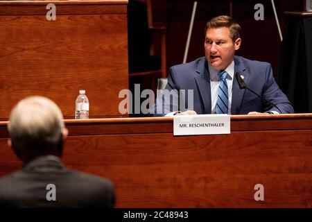 Washington, United States Of America. 24th June, 2020. United States Representative Guy Reschenthaler (Republican of Pennsylvania) speaks during a US House Judiciary committee hearing on 'Oversight of the Department of Justice: Political Interference and Threats to Prosecutorial Independence' on Capitol Hill in Washington DC on June 24th, 2020.Credit: Anna Moneymaker/Pool via CNP | usage worldwide Credit: dpa/Alamy Live News Stock Photo