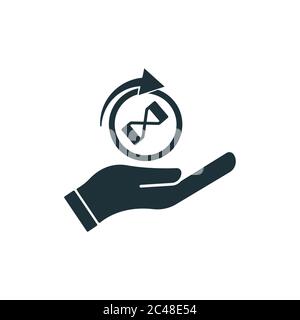 business icon, hourglass icon, hand icon. design template vector Stock Vector