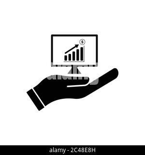 growing business symbol, hand icon. design template vector Stock Vector