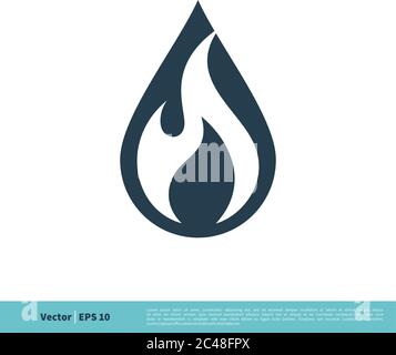 Nature Drop Water and Flame Icon Vector Logo Template Illustration Design. Vector EPS 10. Stock Vector