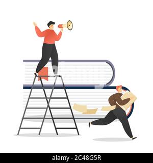 Office people daily routine, vector flat illustration Stock Vector