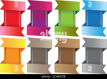 A set of colorful labels with own area for copy . Vector illustration. Stock Vector